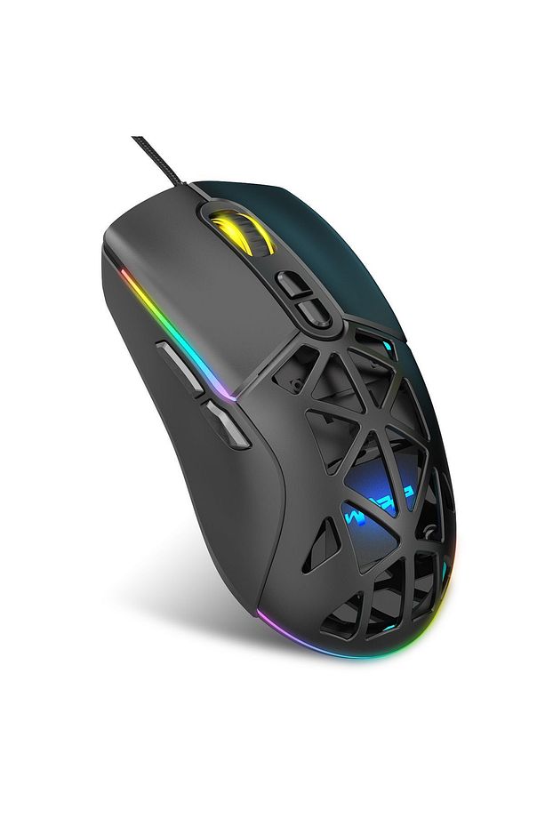 WRP-O12800-B 12800 Dpi Wide RGB Özel ABS Doku Reflex Örgü Kablolu Siyah Gaming Mouse - 2
