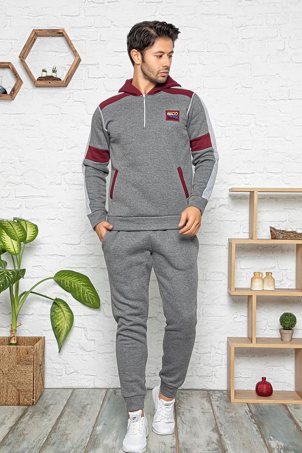 Erkek3 Iplik Kumaş Kışlık Pijama Takımı - 1