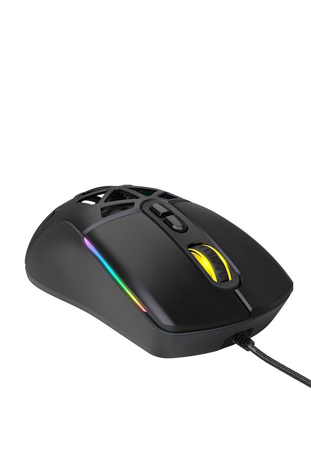 WRP-O12800-B 12800 Dpi Wide RGB Özel ABS Doku Reflex Örgü Kablolu Siyah Gaming Mouse - 5