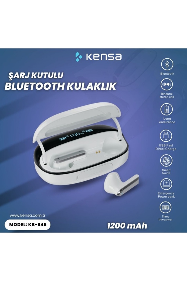Kablosuz BT Kulaklık Dijital Göstergeli/Power Bank Özellikli - 1