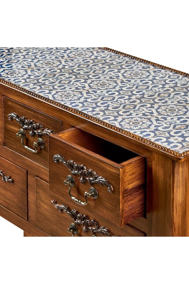 Rustik, beş çekmeceli dresuar - 5