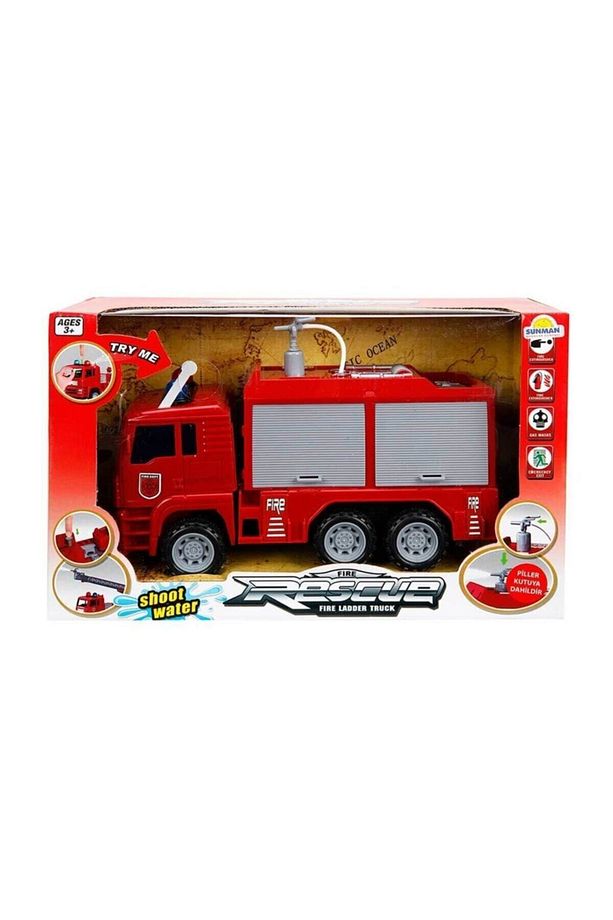 66110 Maxx Wheels Sesli Ve Işıklı Su Fışkırtan Itfaiye Aracı 24 Cm Su Tankı Yada Merdivenli - 1
