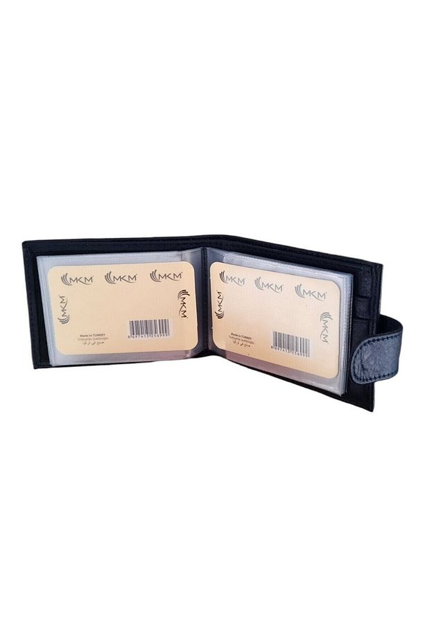 Lüks Deri Kartlıklı Cüzdan - Yatay Çıtçıtlı Model - 4