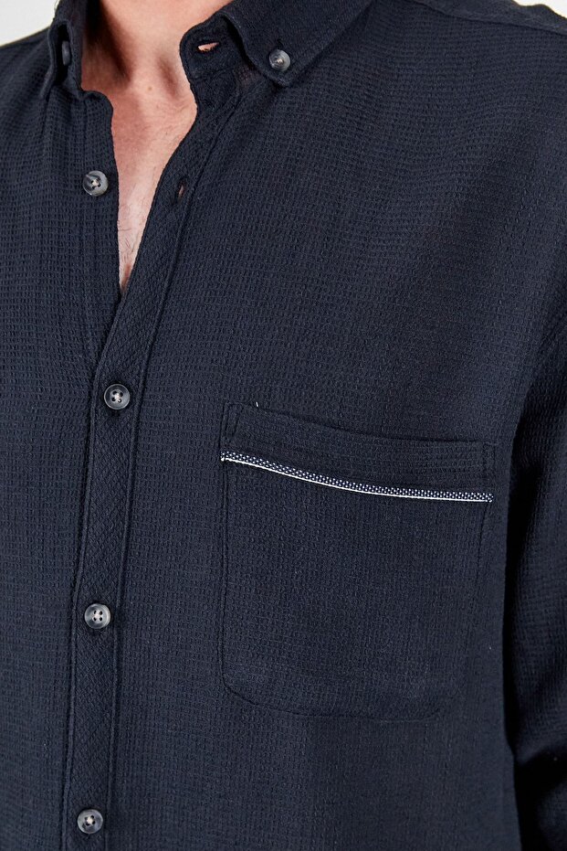 Siyah Erkek Gömlek - 4