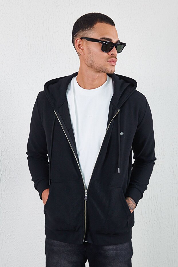 Kapüşonlu Kanguru Cepli Bomber - 2