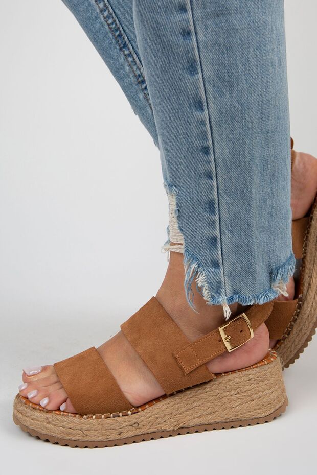 Liliana Genuine Leather Women's Tan Espadrille Sandals