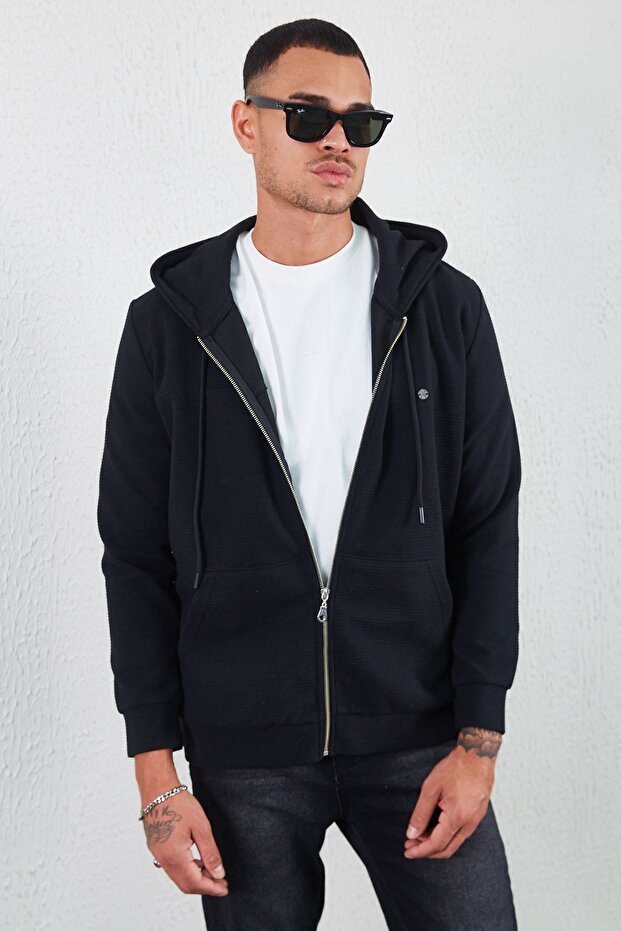 Kapüşonlu Kanguru Cepli Bomber - 6