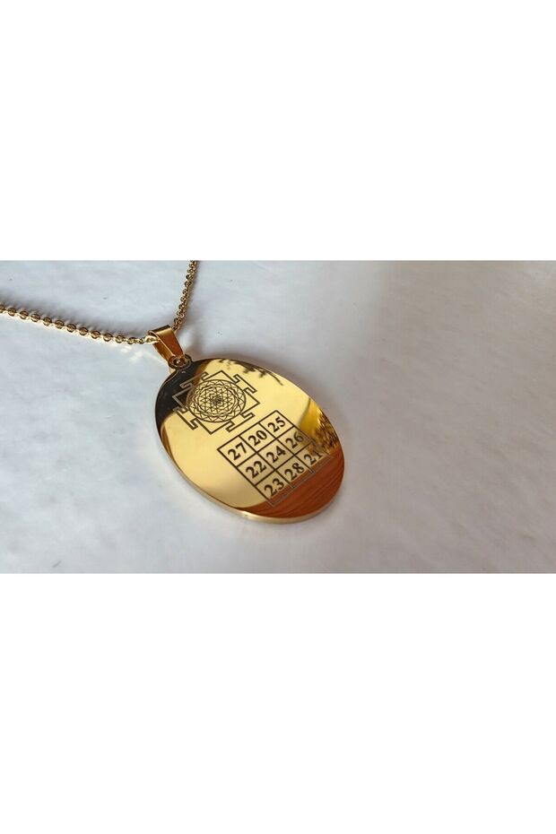 Sri yantra and kubera yantra sales increase and business success number sequence steel necklace