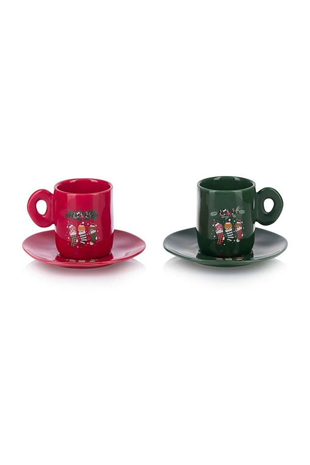LCW HOME Yılbaşı Temalı 2 Kişilik Porselen Kahve Fincan Takımı 130 Ml - 6