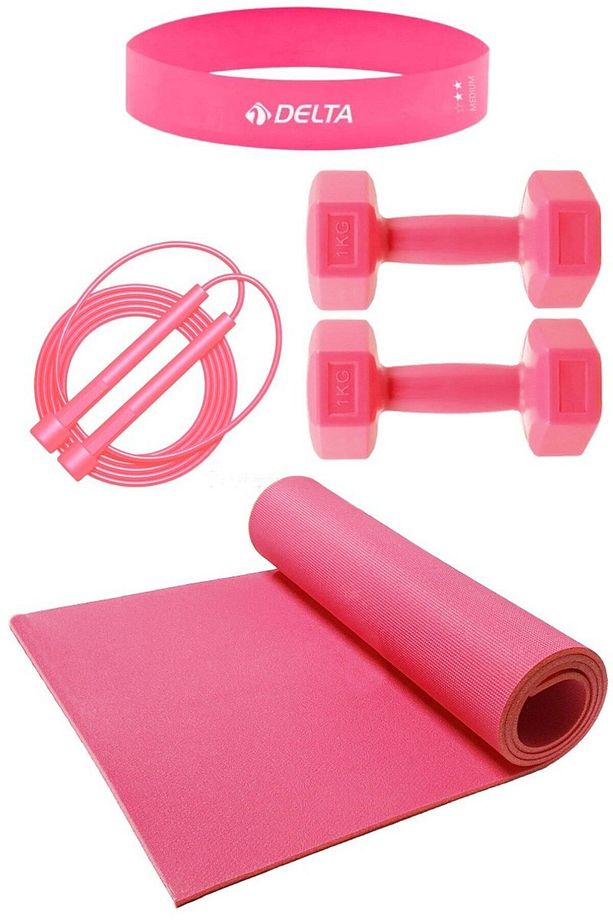 2024 GYM Pilates Seti Pilates Minderi 2 Adet Dambıl Lop Band ve Atlama İpi - 1