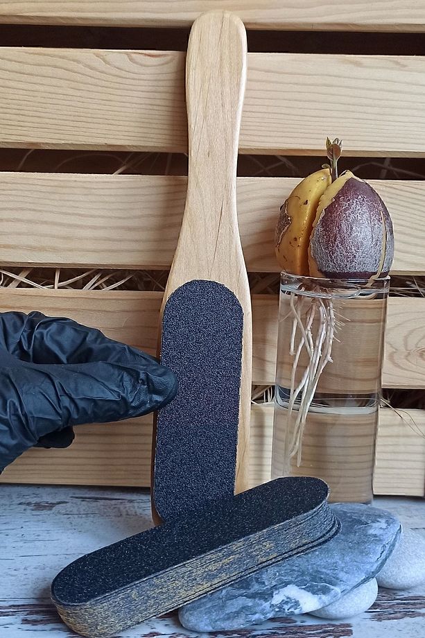 Topuk Törpüsü Set - Ahşap Spatula 10 Adet Yedek Törpü - 1