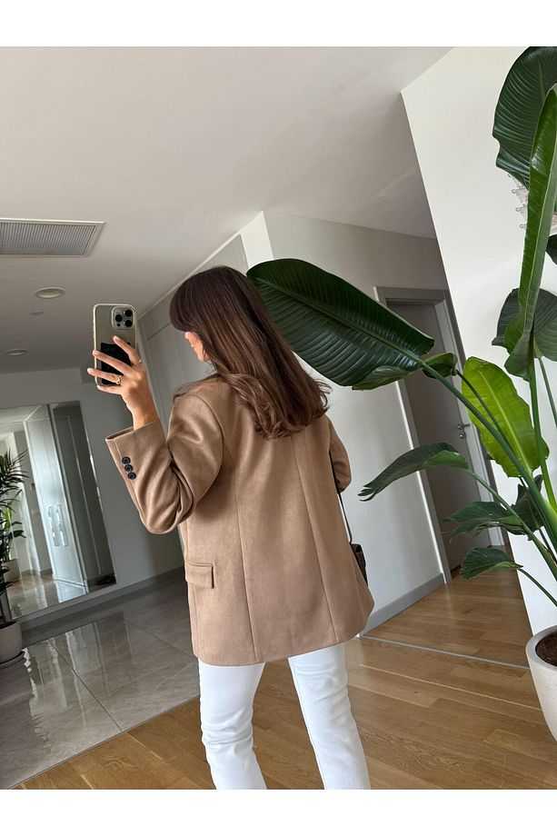 Premium Süet Blazer -Deve Tüyü - 6