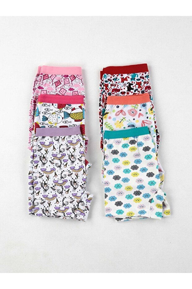 Colorful Patterned Boxer Set of 6 for Girls