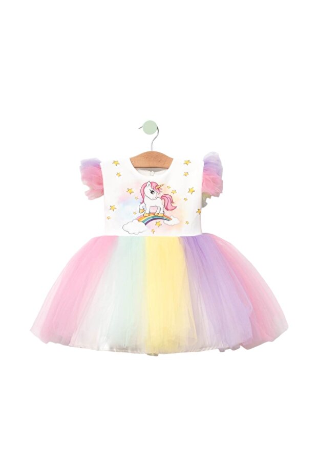 Baskılı UNICORN Kız Elbise 1/4 yaş - 1