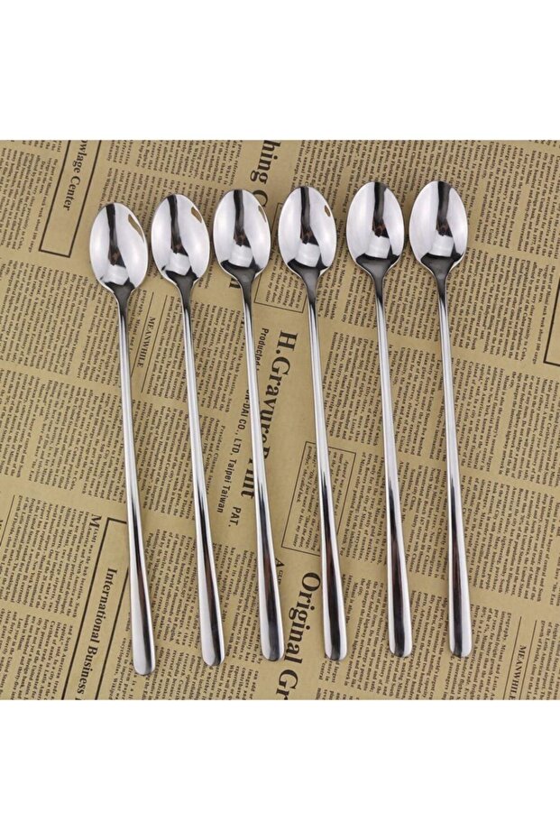 Set of 6 Dessert Spoons Nescafe Latte Cocktail Spoons 22 Cm