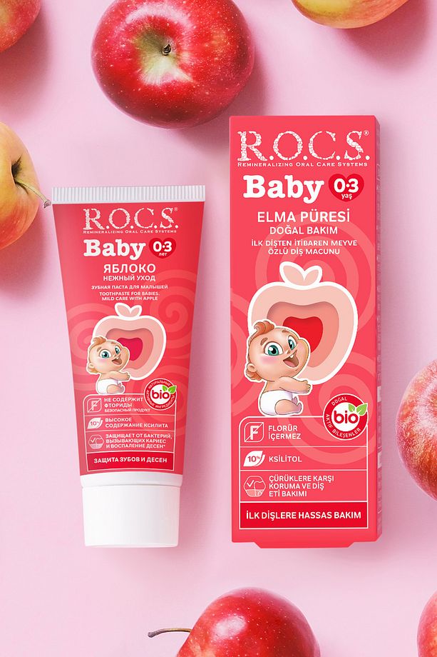 R.O.C.S. BABY 0-3 YAŞ ELMA PÜRESİ DİŞ MACUNU 45g – YENİ AMBALAJ - 6