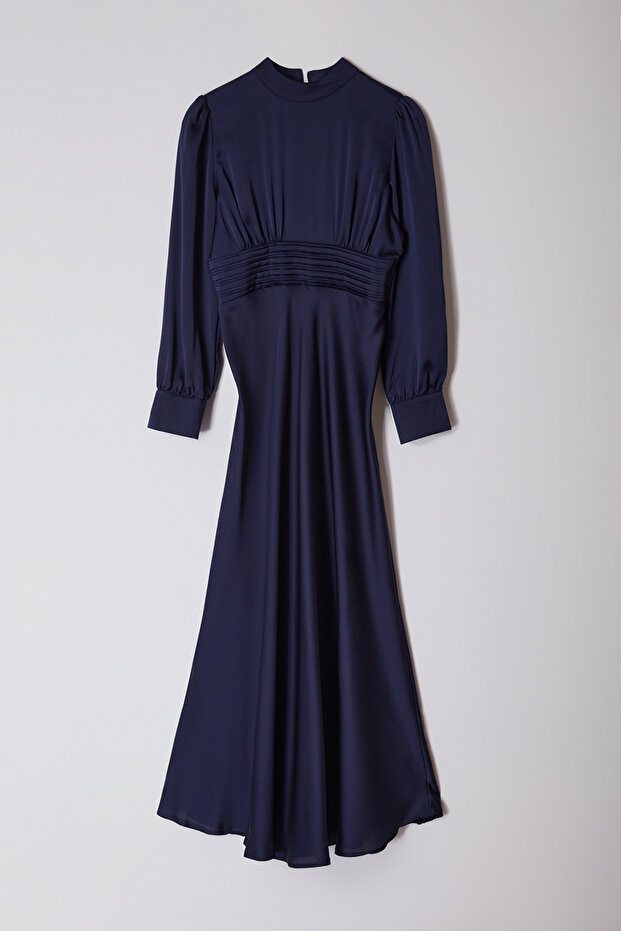 Sötétkék szatén szőtt estélyi ruha/hálóruha TCTSS24DB00055 - 7