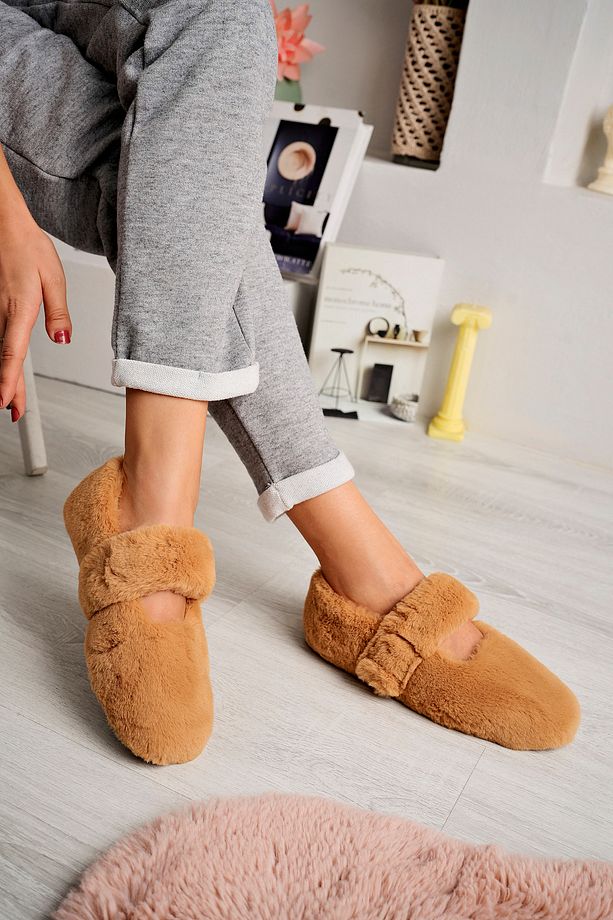 Ultra Yumuşak Peluş Kadın Ev Babeti Ses Yapmaz Hafif Taban Panduf - 4
