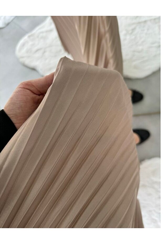 Camel Pliseli Etek - 3