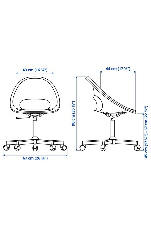 Çalışma sandalyesi, Beyaz 67X90 - 5