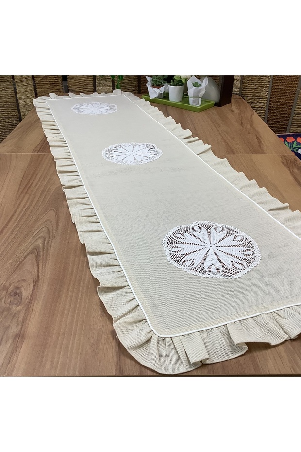 El Örme Dantelli Runner - 45*150 Cm - 3