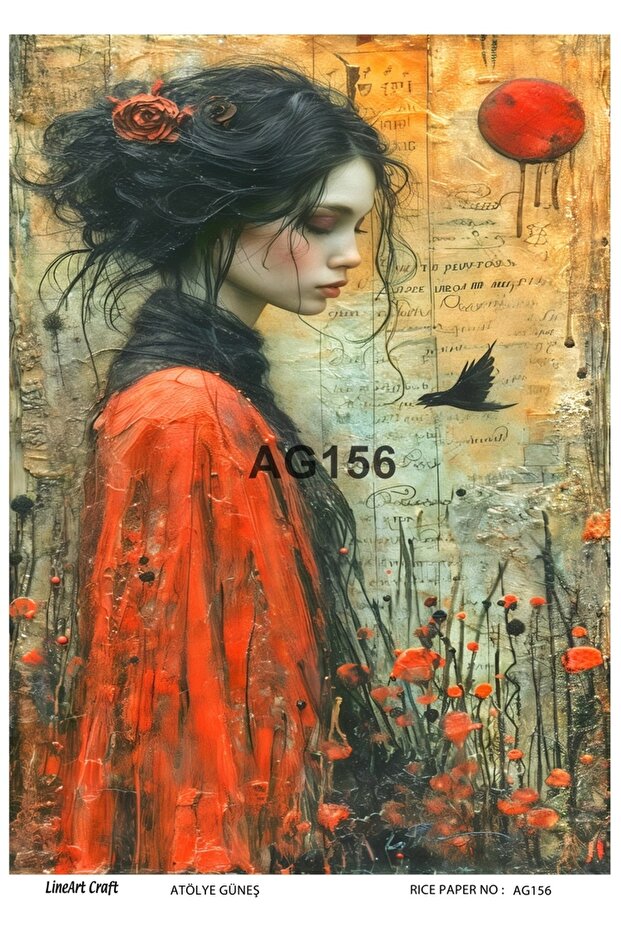 ورق ديكوباج LineArt بنمط نحاسي - LA-AG156