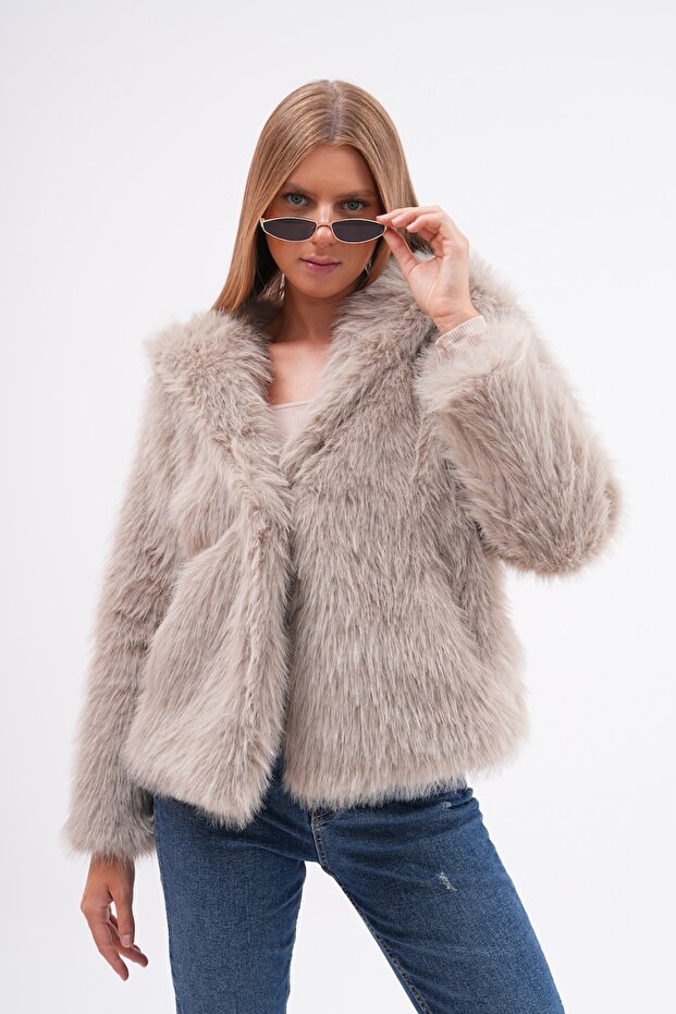 Kapüşonlu Kürk Ceket - 4