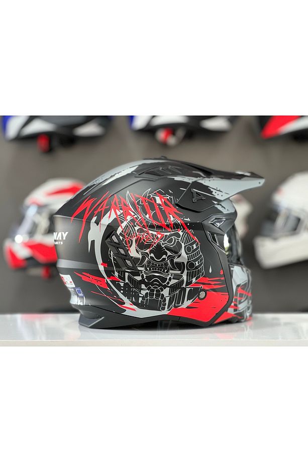 X1-x Seul Warrıor Red Çene Açılır Güneş Vizörlü Kask 2xl - 3