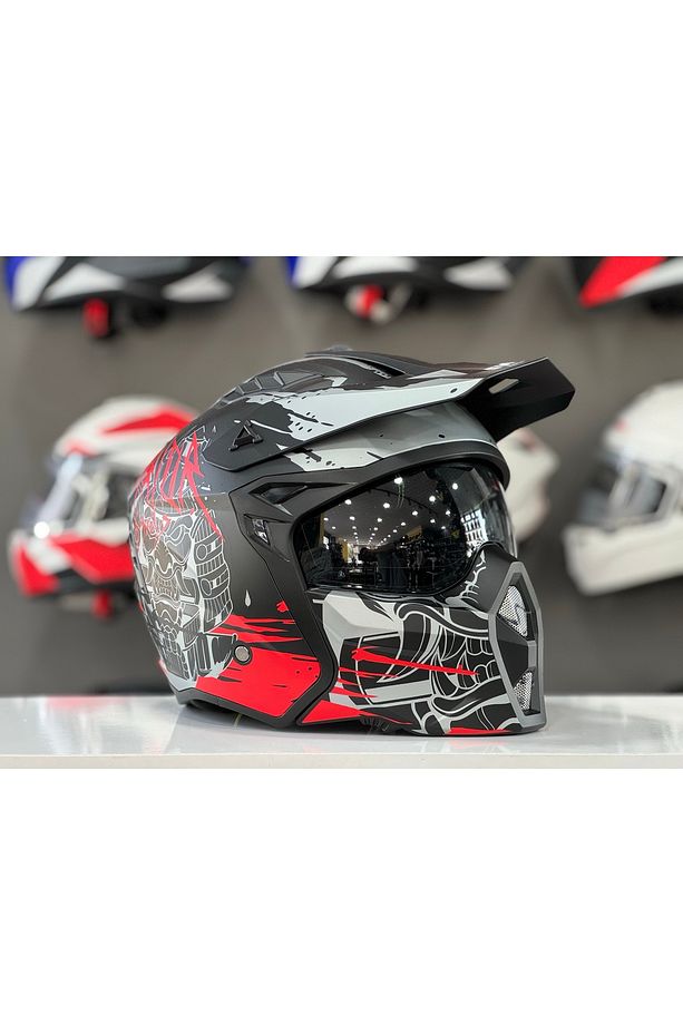 X1-x Seul Warrıor Red Çene Açılır Güneş Vizörlü Kask 2xl - 2