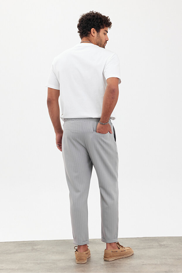Çizgili Regular Erkek Pantolon - 7