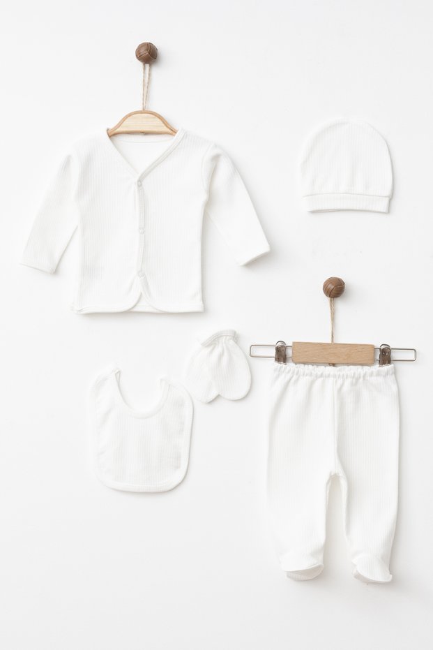 Baby Reported 100% Cotton Newborn Hospital Release Set Cream