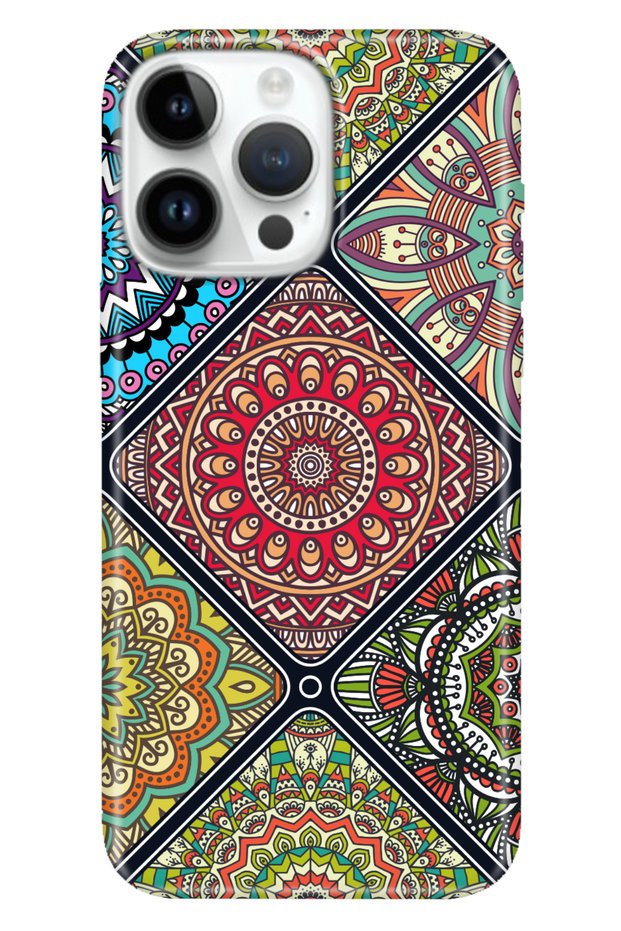 Case for iPhone 16 Pro Silicone Patterned 16 Pro Cover Mvp Mandala