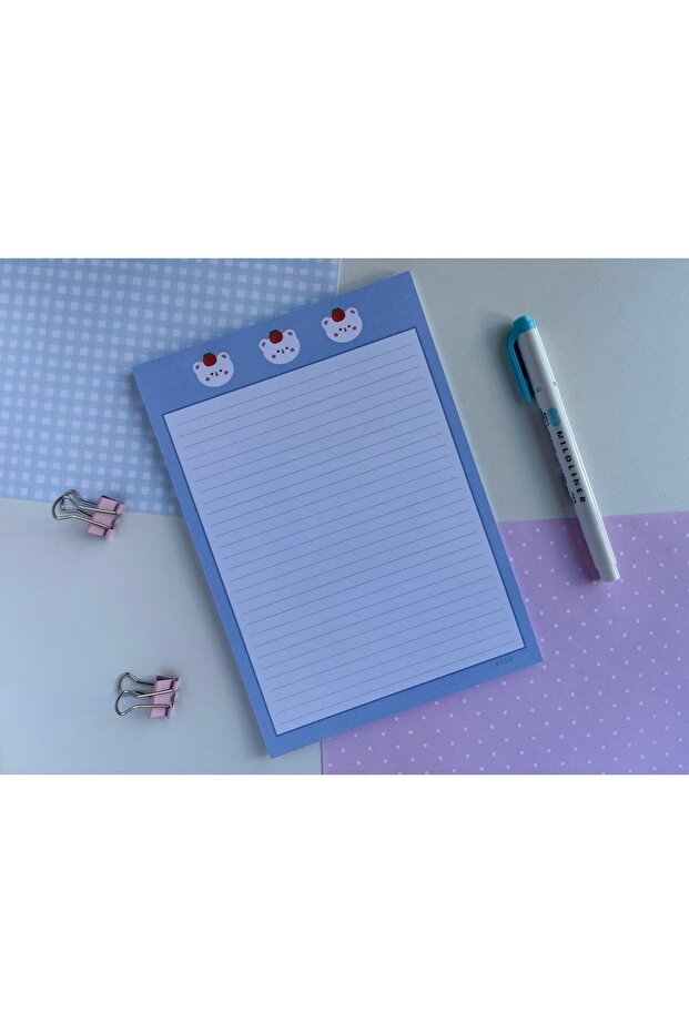 A5 Mavi Ayıcık 3lü Memopad/notepad/defter - 1