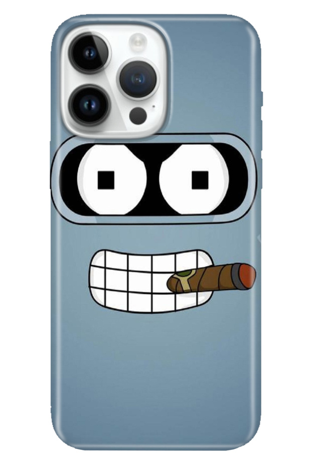 iPhone 16 Pro Max Case Silicone Printed 16 Pro Max Cover Robot Smoke