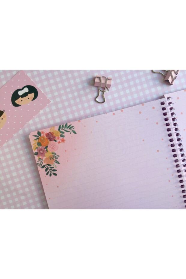 Pembe Çiçekli Colorbook - 3