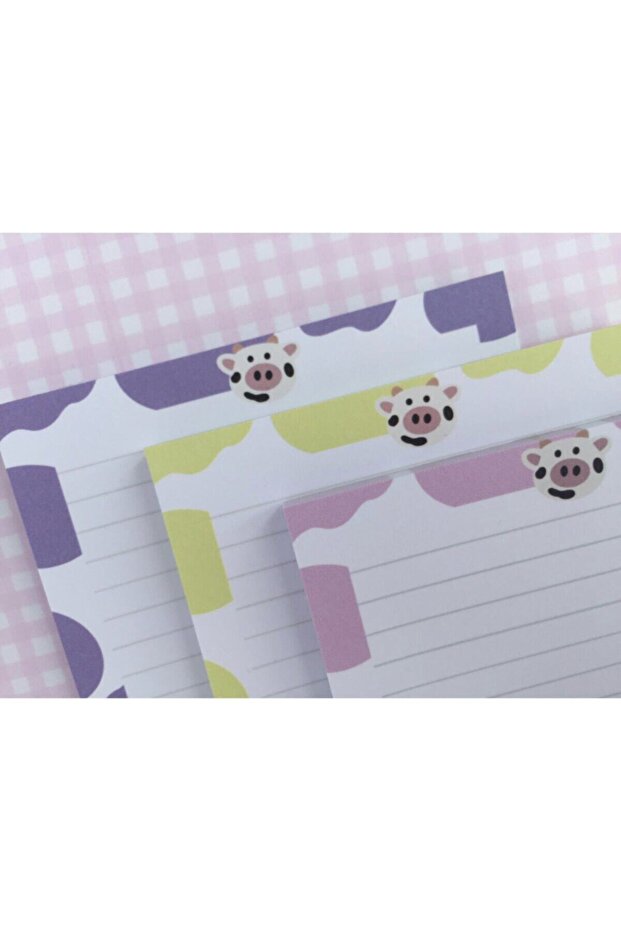 Renkli Inek Set Memopad/notepad/defter - 3