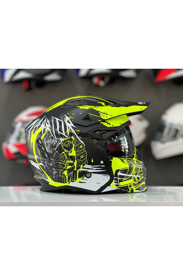 X1-X SEUL WARRIOR BLACK YELLOW ÇENE AÇILIR GÜNEŞ VİZÖRLÜ KASK - 1
