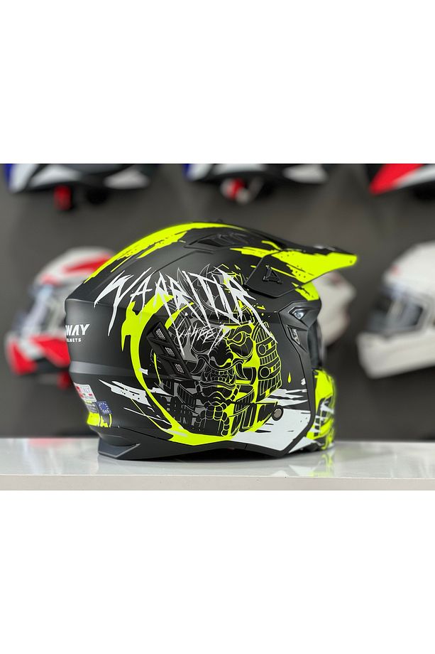 X1-X SEUL WARRIOR BLACK YELLOW ÇENE AÇILIR GÜNEŞ VİZÖRLÜ KASK - 3