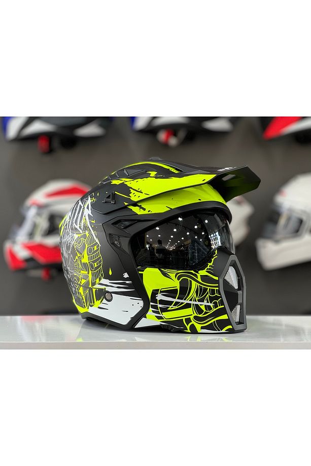 X1-X SEUL WARRIOR BLACK YELLOW ÇENE AÇILIR GÜNEŞ VİZÖRLÜ KASK - 2