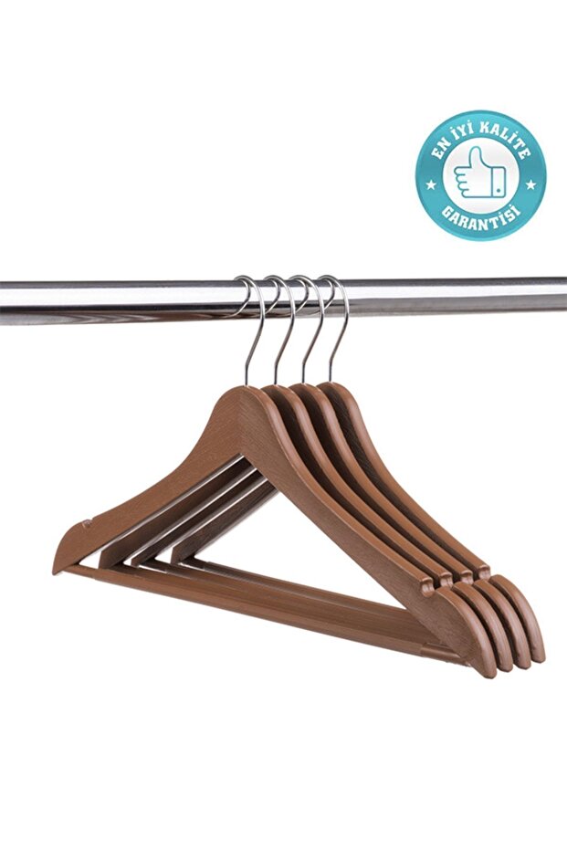 24 Pieces Wooden Look Hanger Clothes and Clothes Hanger Brown