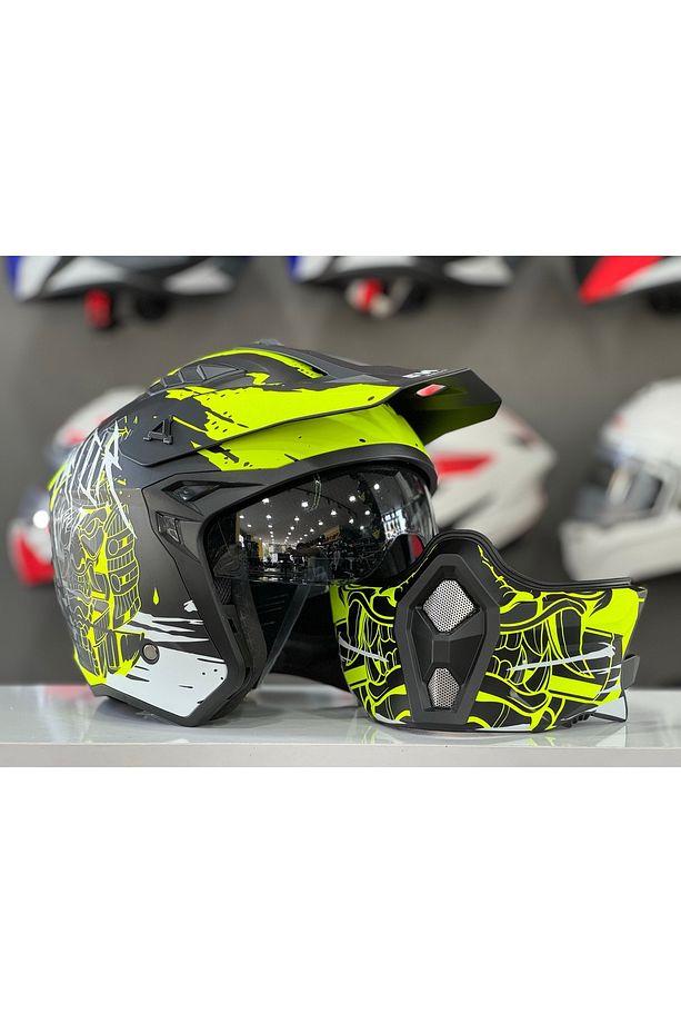 X1-X SEUL WARRIOR BLACK YELLOW ÇENE AÇILIR GÜNEŞ VİZÖRLÜ KASK - 5