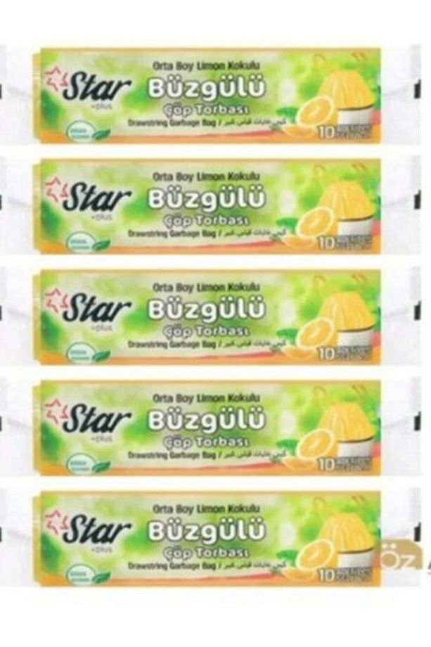 5 PAKET LİMON KOKULU ORTA BOY ÇÖP POŞETİ - 1