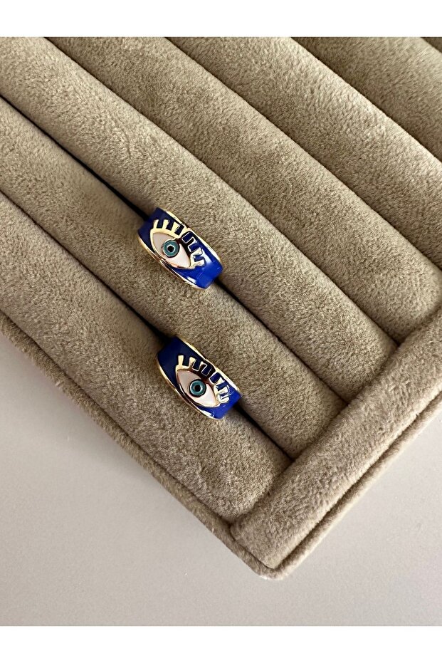 Lacivert Mineli Göz Yüzük - 1