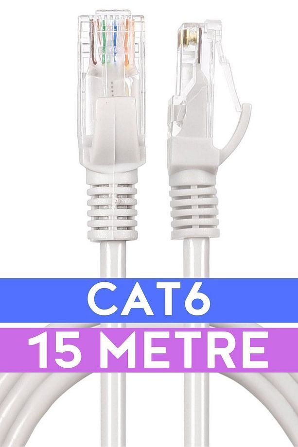 Cat6 15mt Lan Ethernet Kablosu Fabrikasyon Internet Kablo - 1