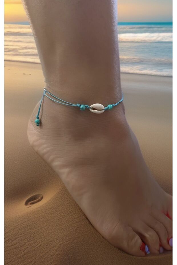 Seashell adjustable string anklets - 1