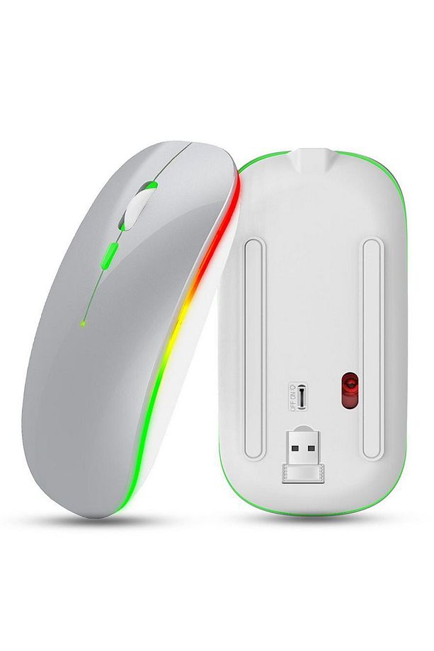 Wm-1620 Kablosuz Şarj Edilebilir 1600dpi Led Işıklı Şarjlı Sessiz Beyaz Mouse - 1