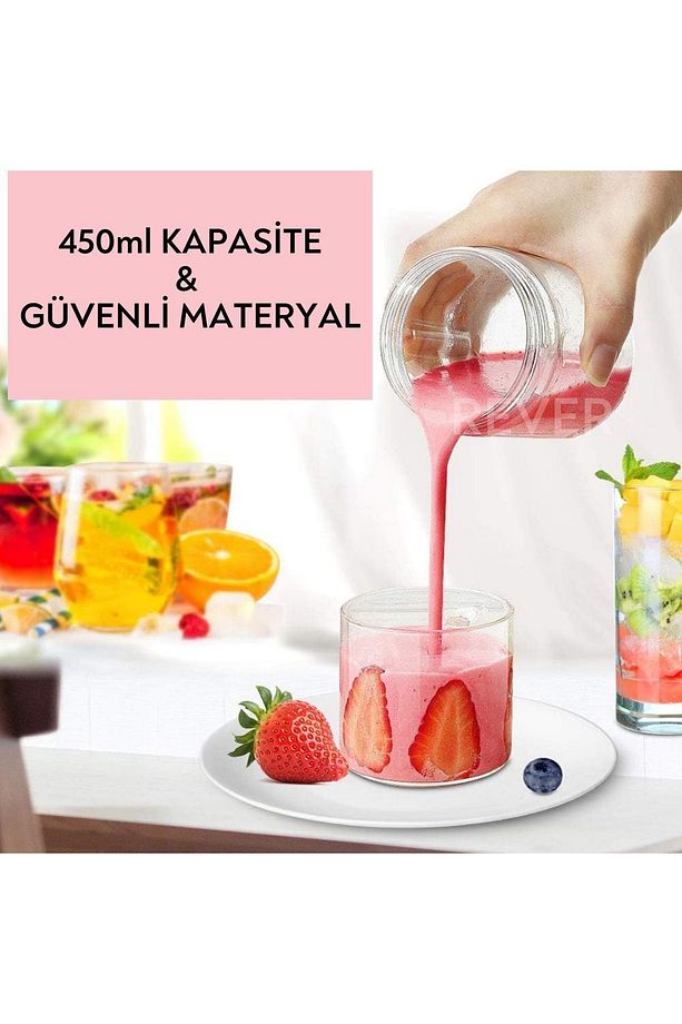 450mL Şarjlı Kişisel Blender Taşınabilir Smoothies Shake'n - 8