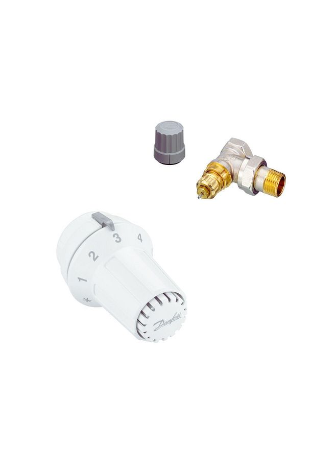 1/2" Köşe Tip Termostatik Radyatör Vana Takımı - 2
