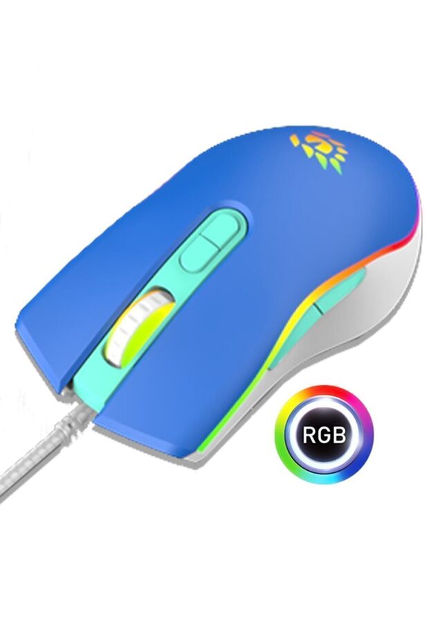 T4-1665 Loot Rgb 7200dpi Mavi Makrolu Gaming Oyuncu Mouse - 5