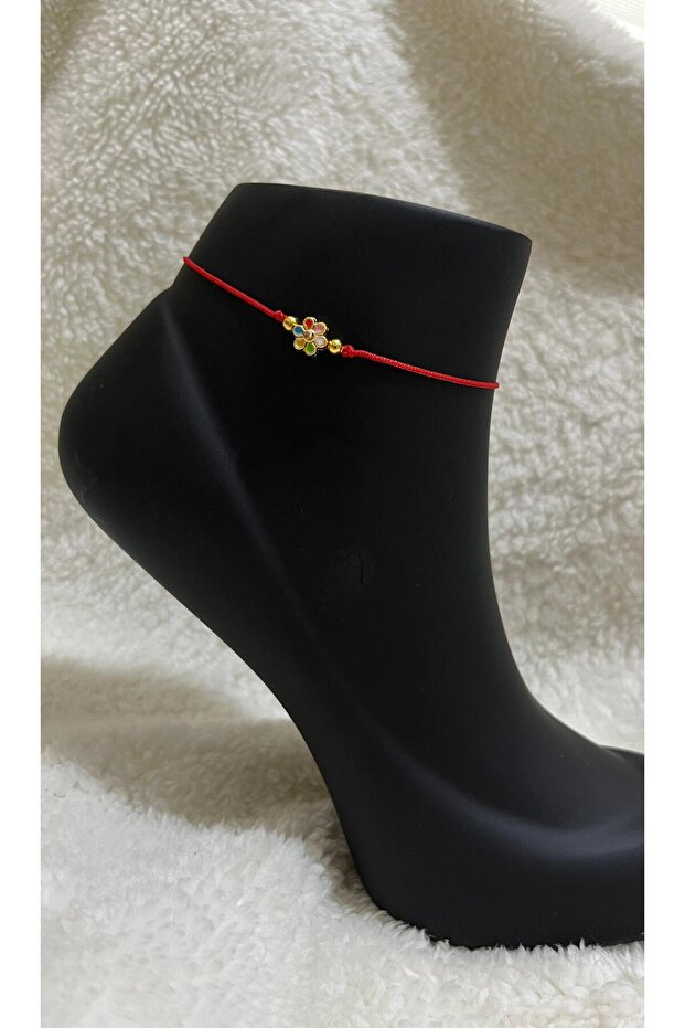 simple elegant anklets with red string adjustable heart - 3